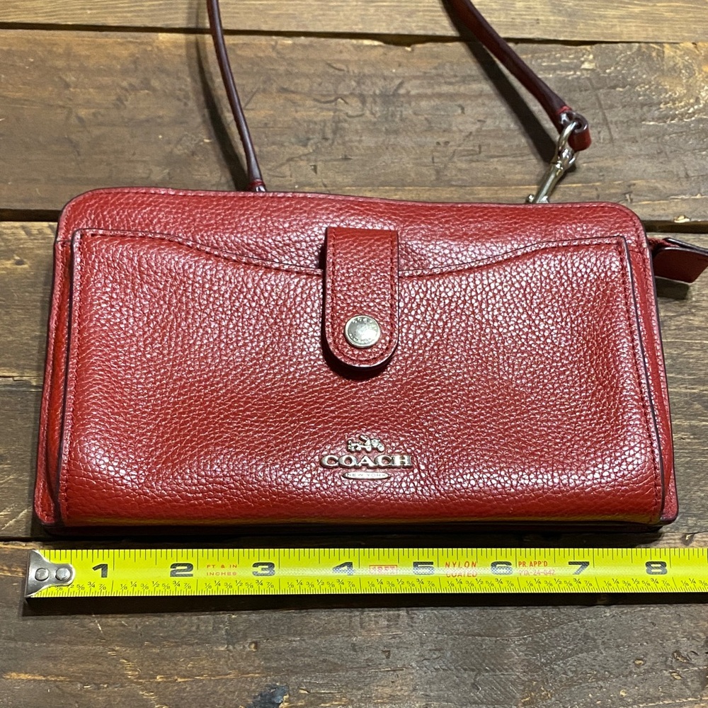 Coach Noa Pop Up Messenger Crossbody Bag in Pebble Red Leather - Picture 9 of 16